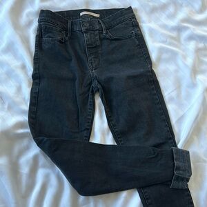 Levi’s high rise super skinny black jeans